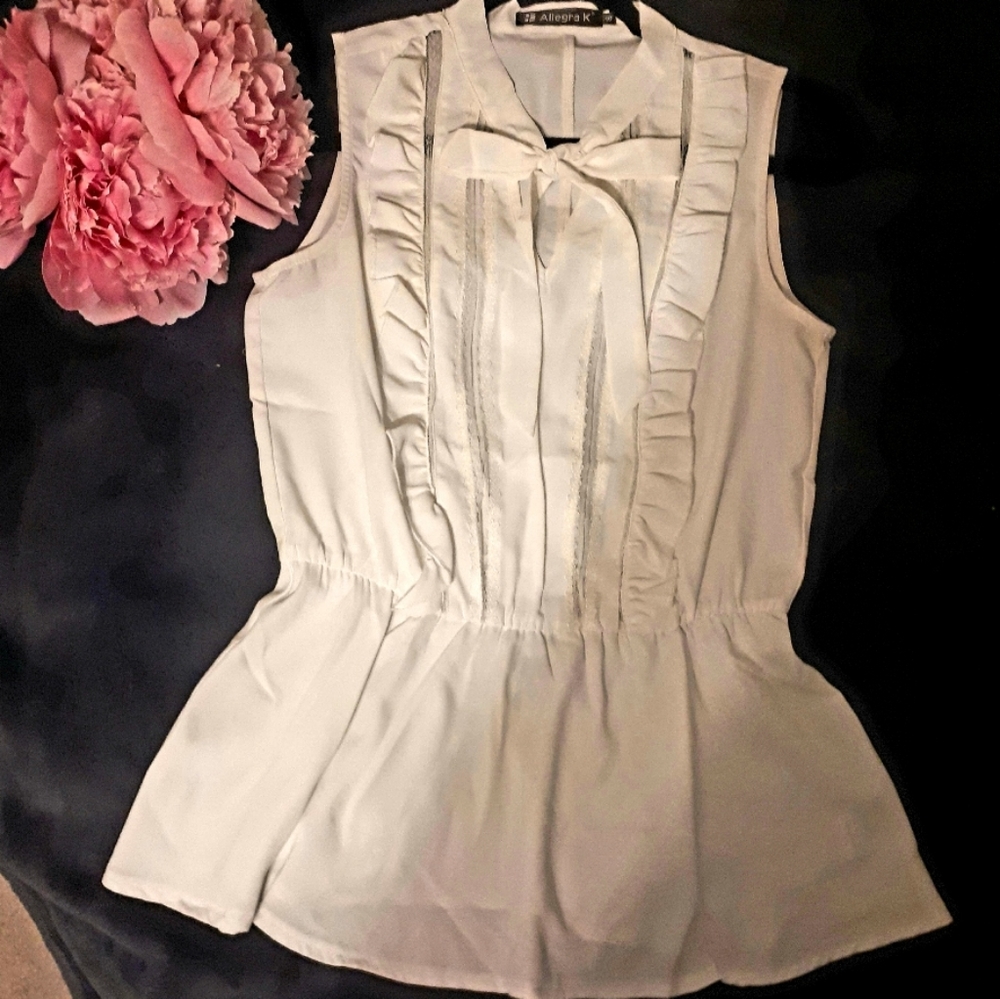 White Lace Peplum Blouse